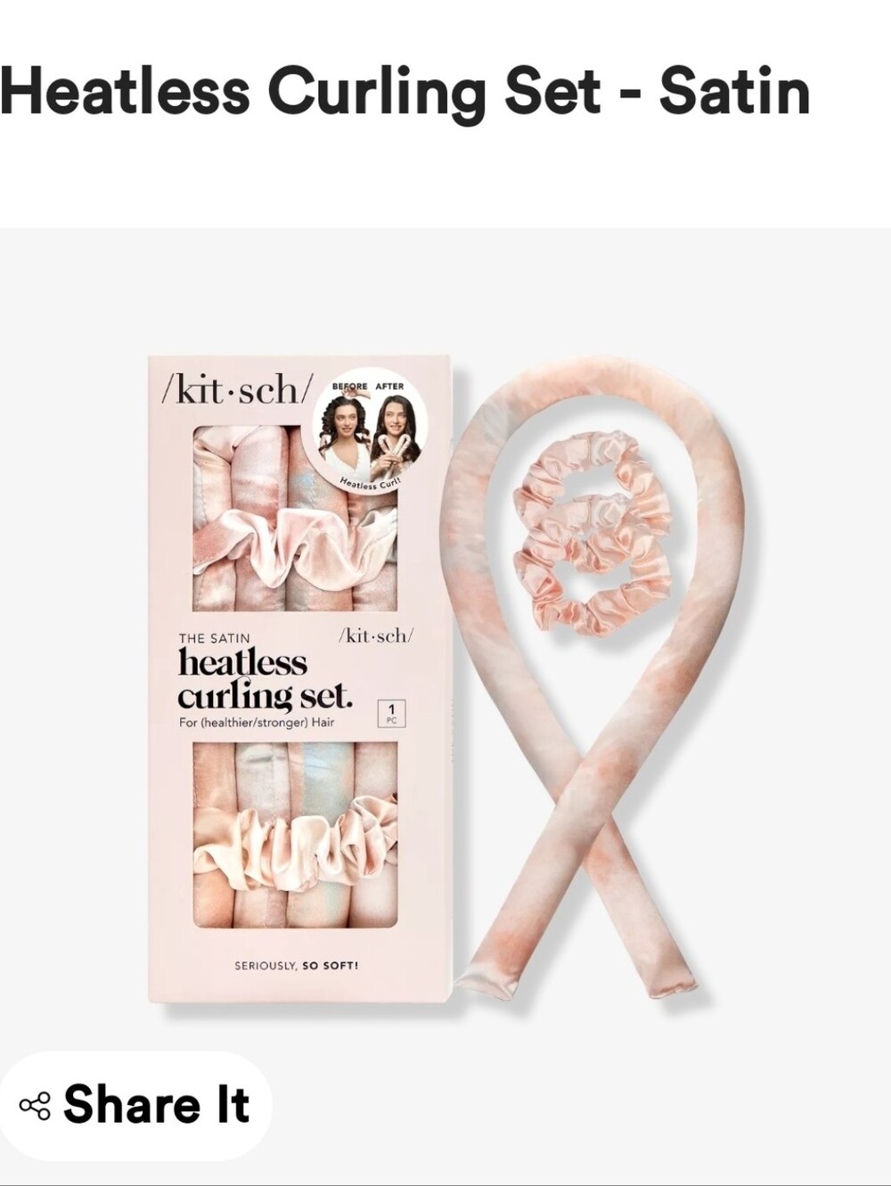 Kitsch Satin Heatless Curling Set - NWT